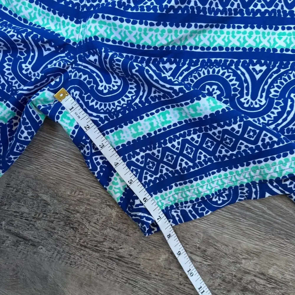 Vineyard Vines Swim Shorts Blue Green Paisley Print Drawstring Preppy XXL